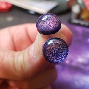 purple galaxy custom made earrings